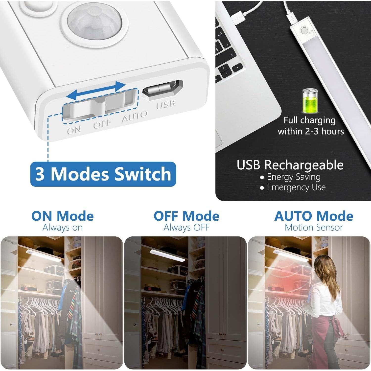 Luz de Gabinete K KASONIC 30 cm con Sensor de Movimiento y Control Remoto