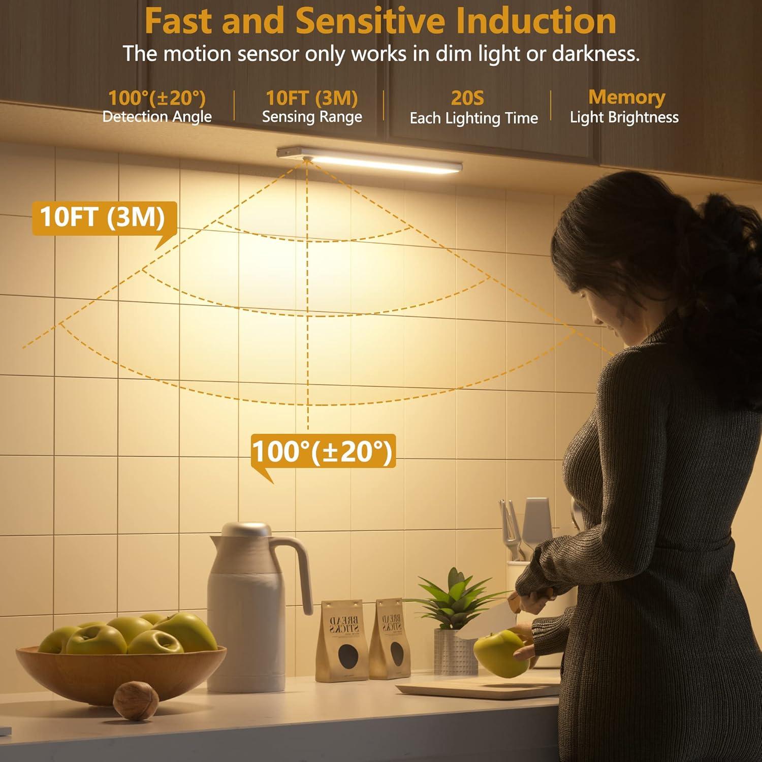 Paquete de 3 Luces Bajo Gabinete DEALGADGETS 32 LED Recargables