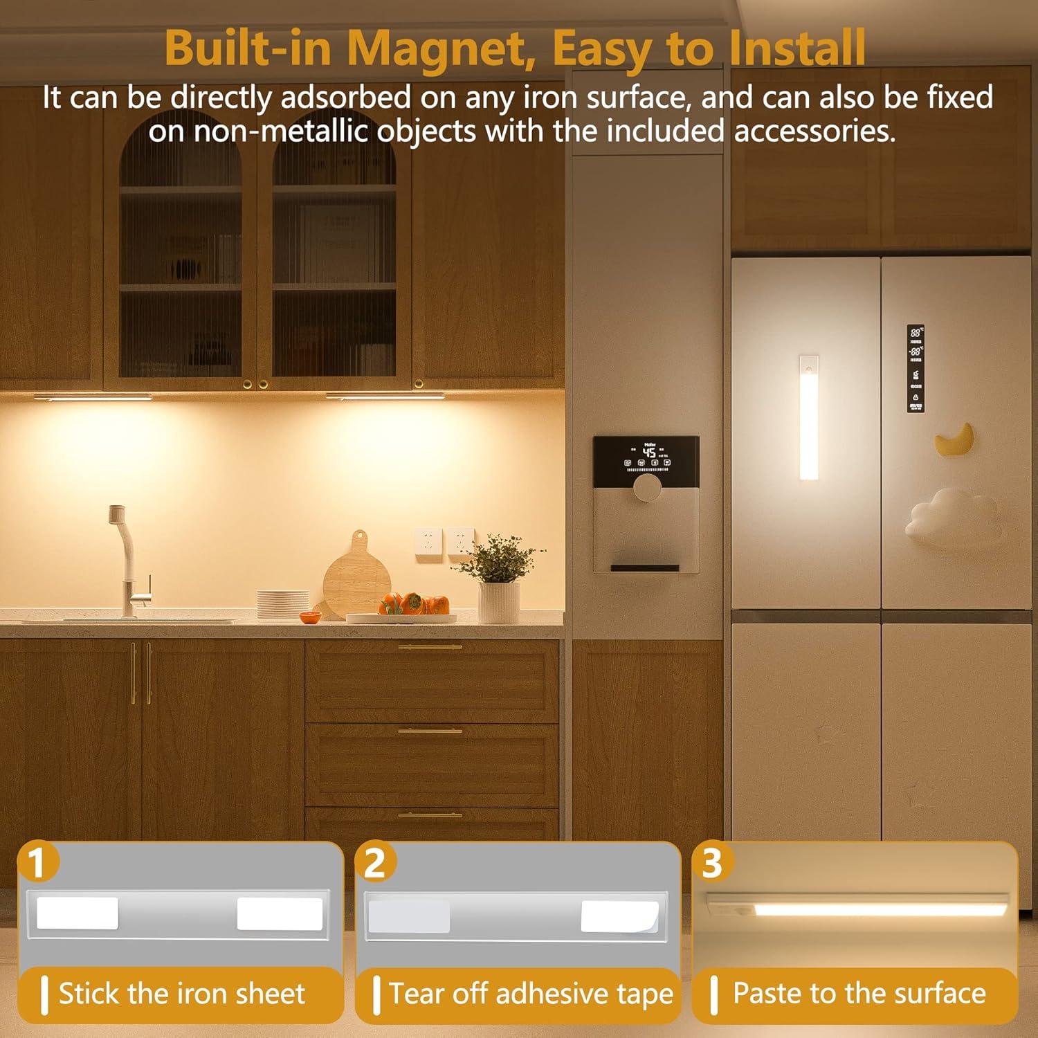 Paquete de 3 Luces Bajo Gabinete DEALGADGETS 32 LED Recargables