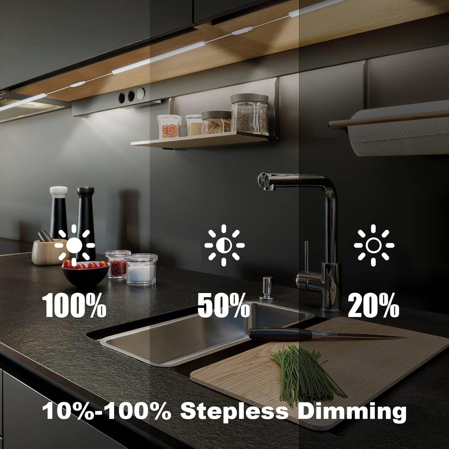 Kit de Iluminación LED Bajo Gabinete JUSJUBR 6 Pcs 30.48 cm 6000K