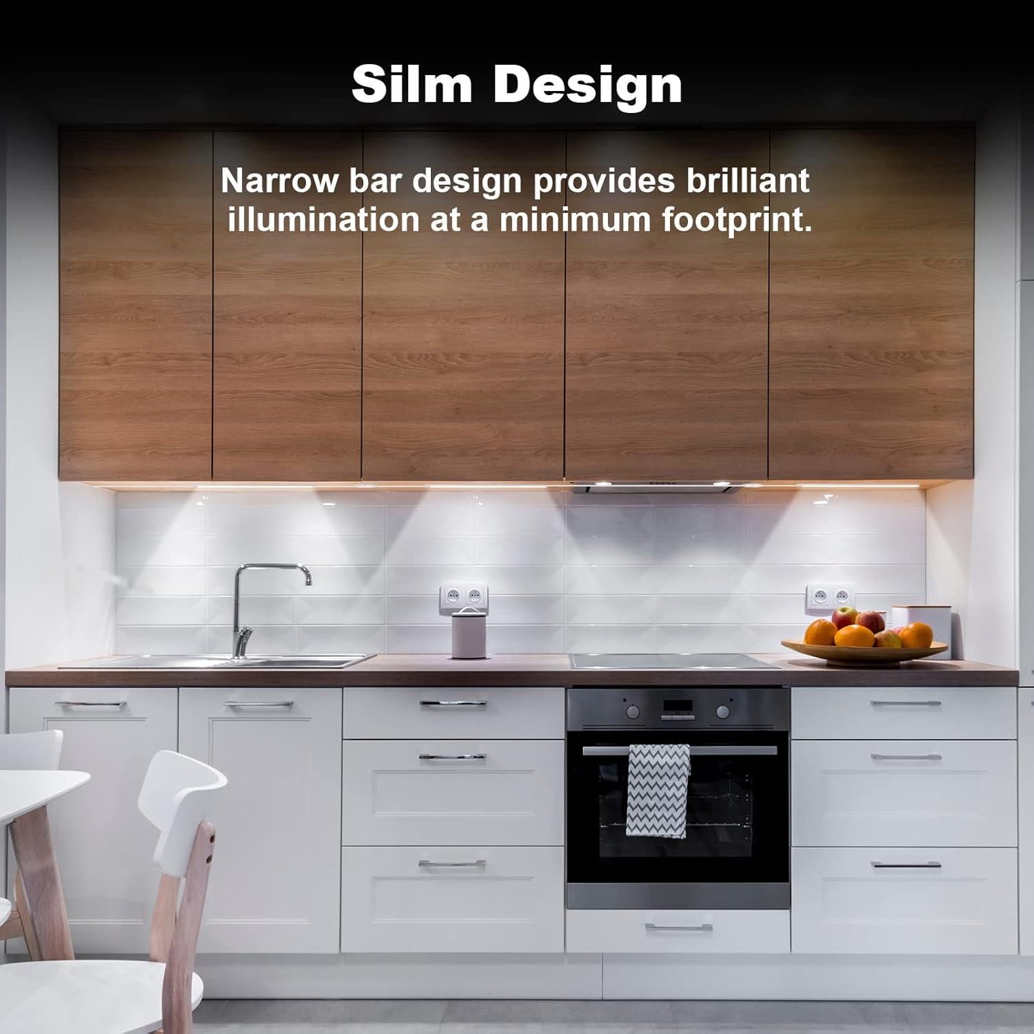 Kit de Iluminación LED Bajo Gabinete JUSJUBR 6 Pcs 30.48 cm 6000K