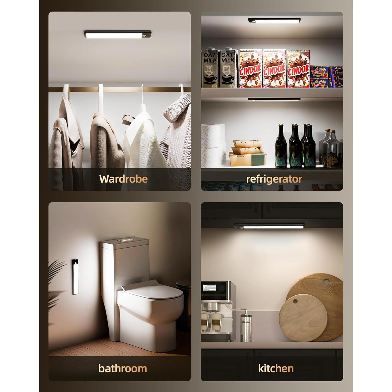 Iluminación Bajo Gabinete AMETHEUS Lite23, 3 Luces Recargables