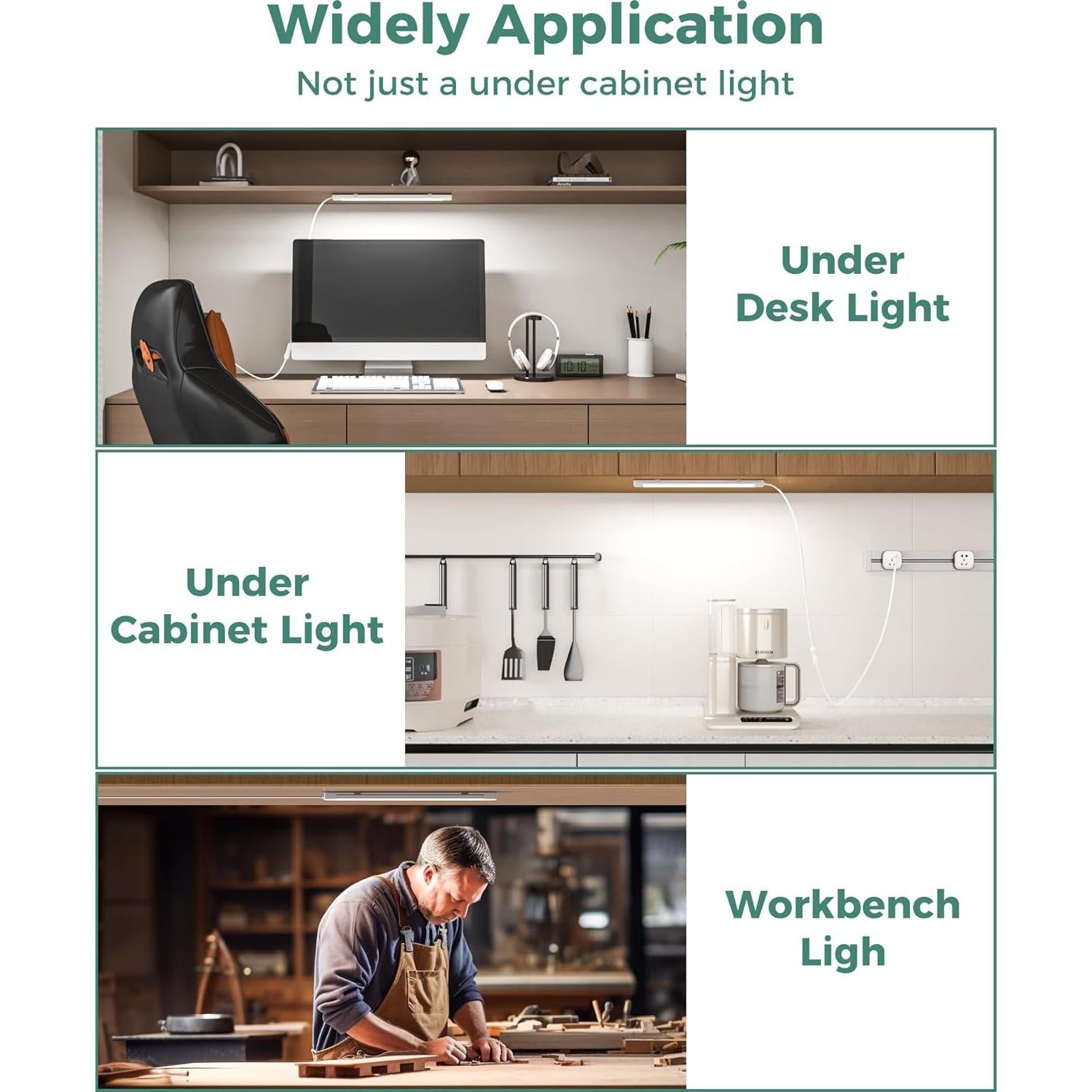 ASOKO Luz Bajo Gabinete 40.64 cm LED 6000K 700LM Enchufable