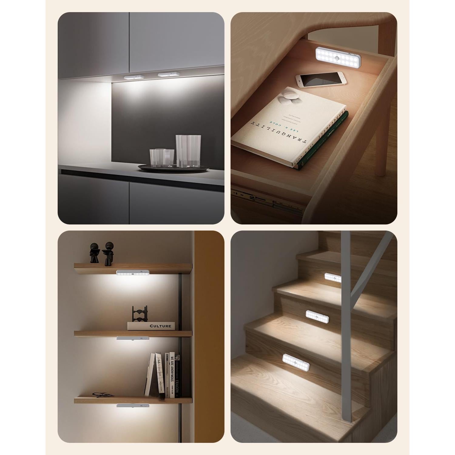 Paquete de 5 luces LED recargables Goodea con sensor de movimiento