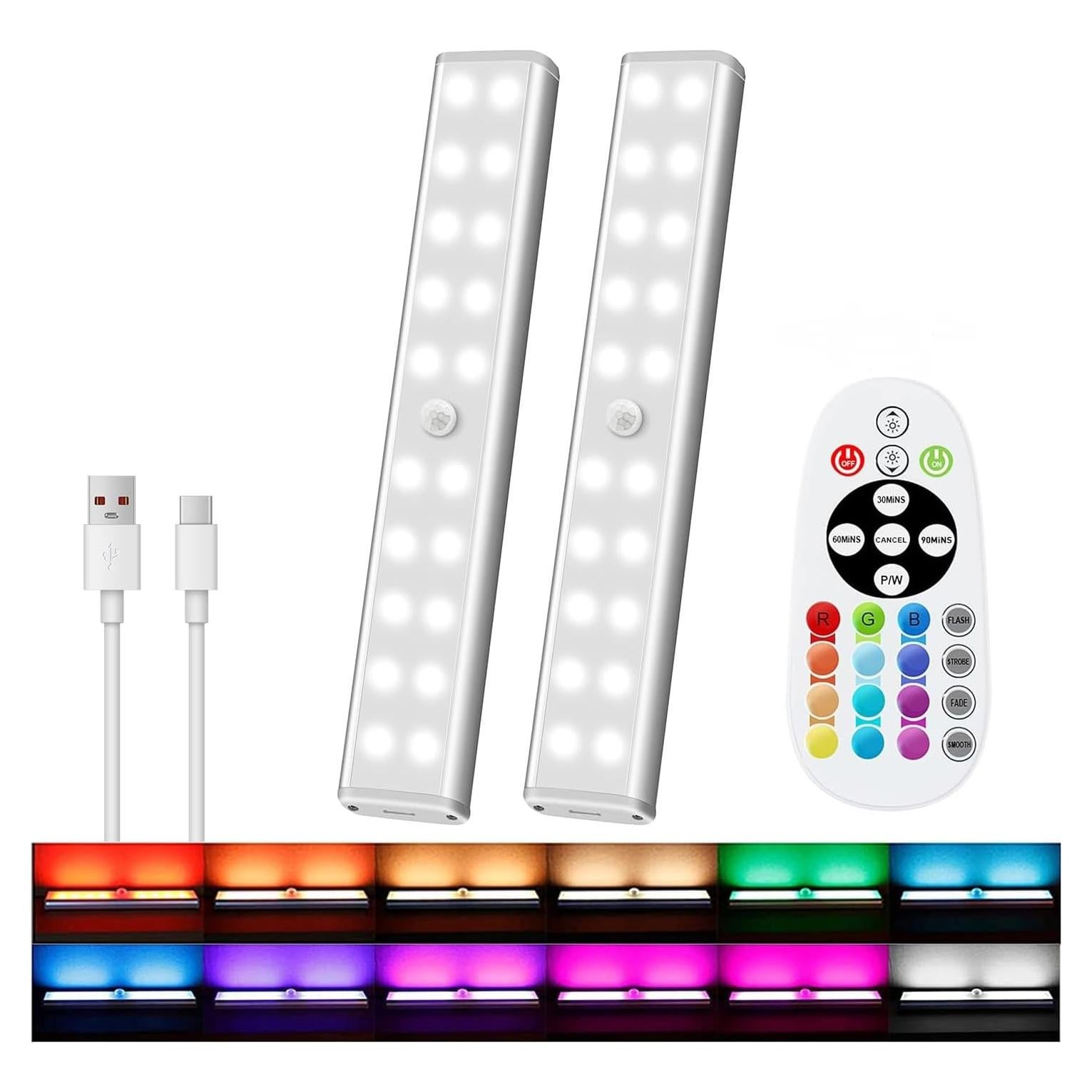 Lámpara Bajo Gabinete Inalámbrica Haigvel H-8126 RGB 15 Colores