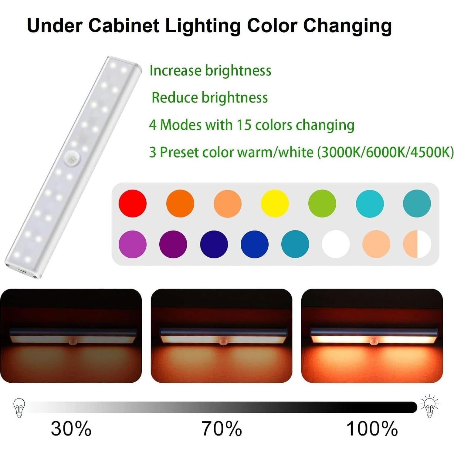 Lámpara Bajo Gabinete Inalámbrica Haigvel H-8126 RGB 15 Colores