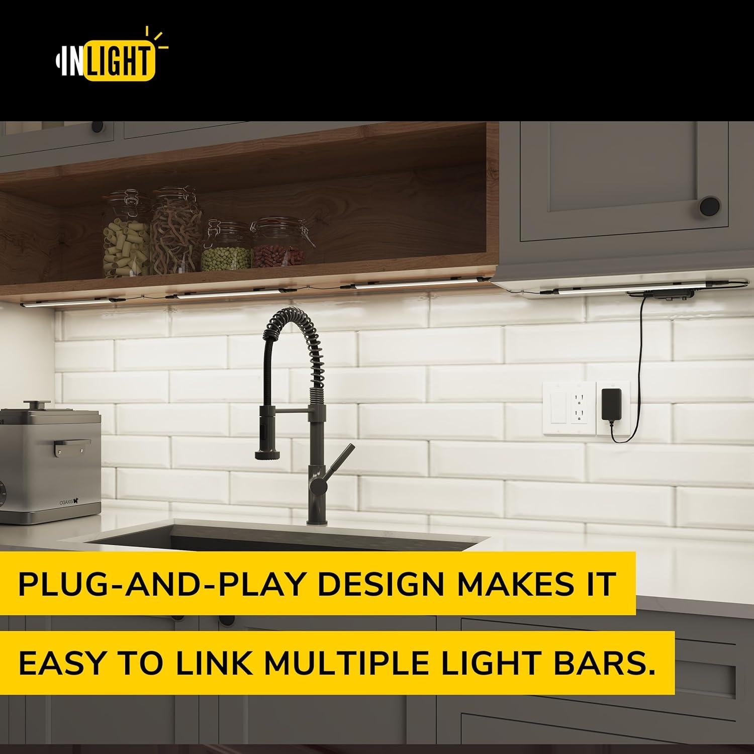 GETINLIGHT Luz LED 30.48 cm para Cocina, Paquete de 3, 660 Lúmenes