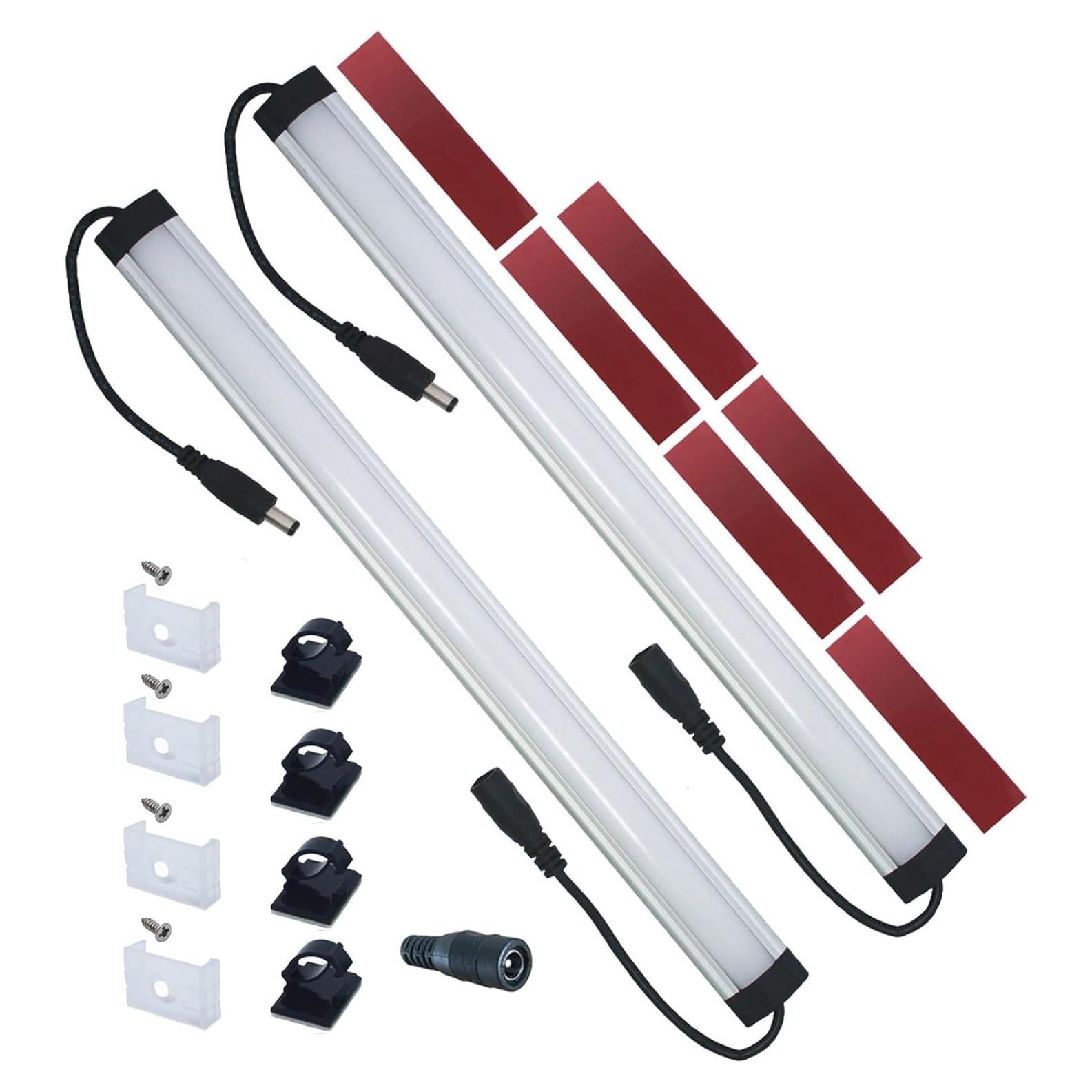 Litever Barra de Iluminación Bajo Gabinete 12VDC 3000K - Paquete de 2