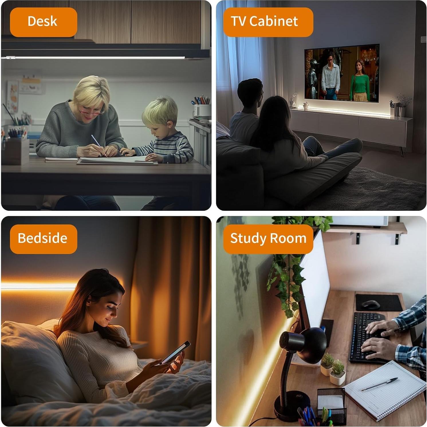 Luces LED Bajo Gabinete RGH NC301, 1.00m, Sensor Movimiento