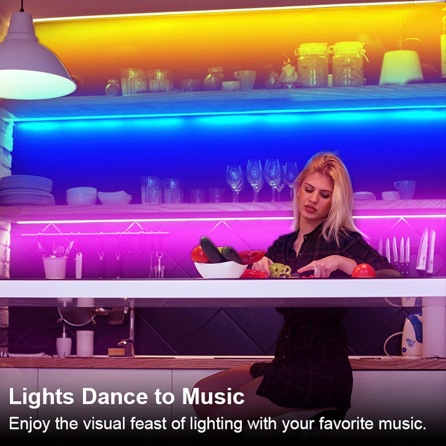 Kit de Iluminación RGB Bajo Gabinete Maylit 13 pies, 8 PCS