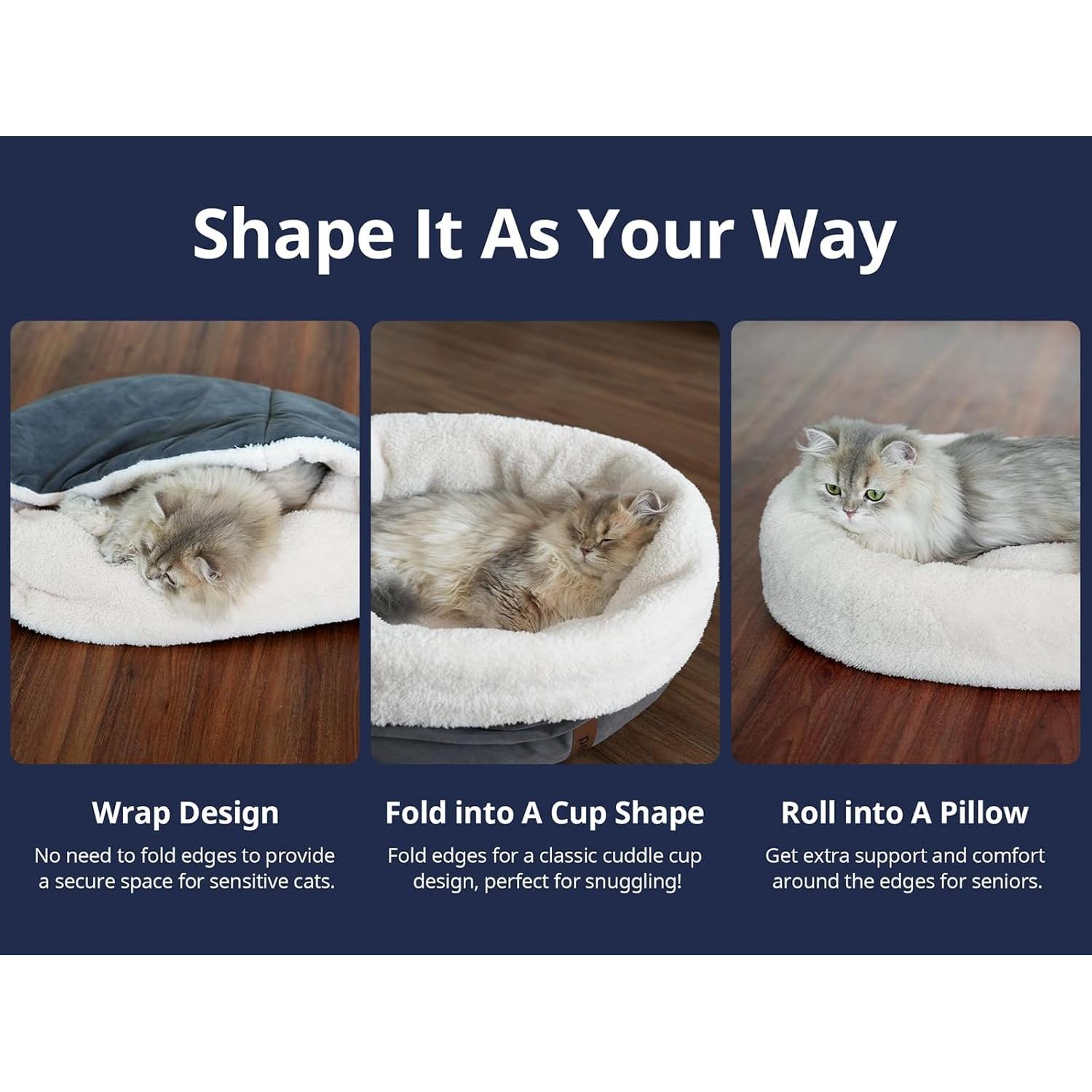 Cama Autocalentable para Gatos Petace 45x35 cm Gris