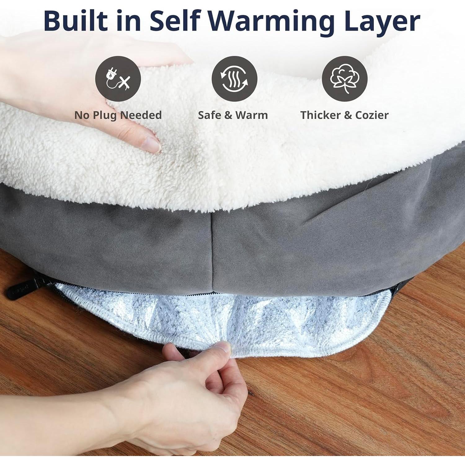 Cama Autocalentable para Gatos Petace 45x35 cm Gris