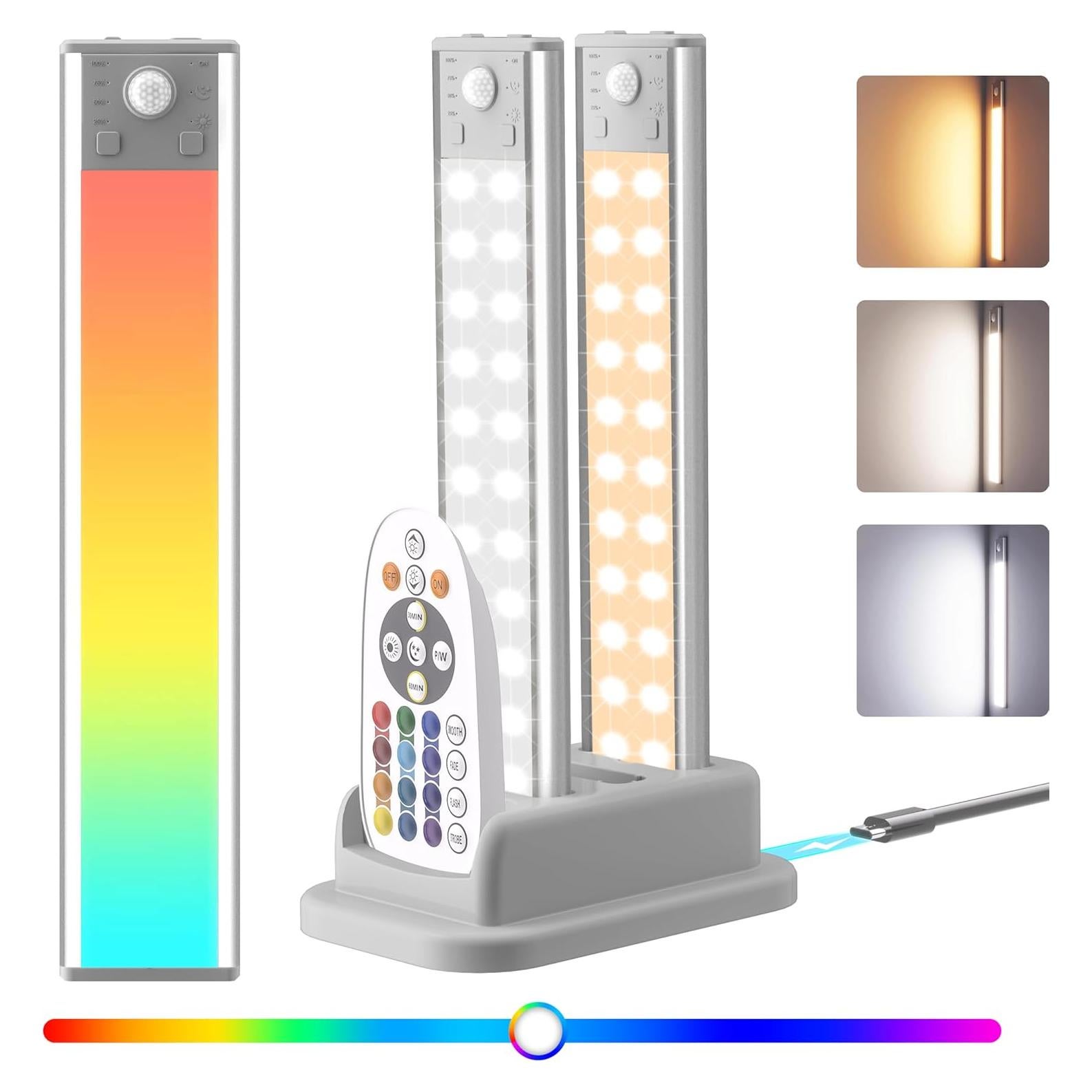 Lexall Luz Bajo Gabinete LED 60 LEDs Recargable con Sensor