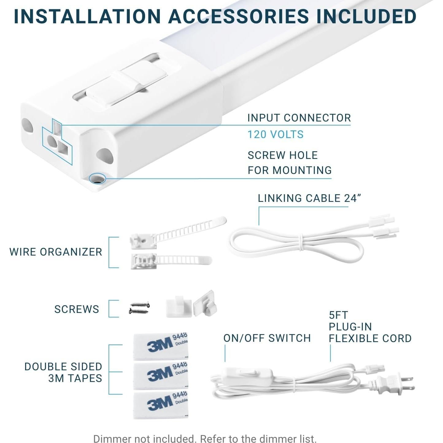 Kit de Iluminación LED Bajo Gabinete Parmida 30.48 cm 42W 5CCT