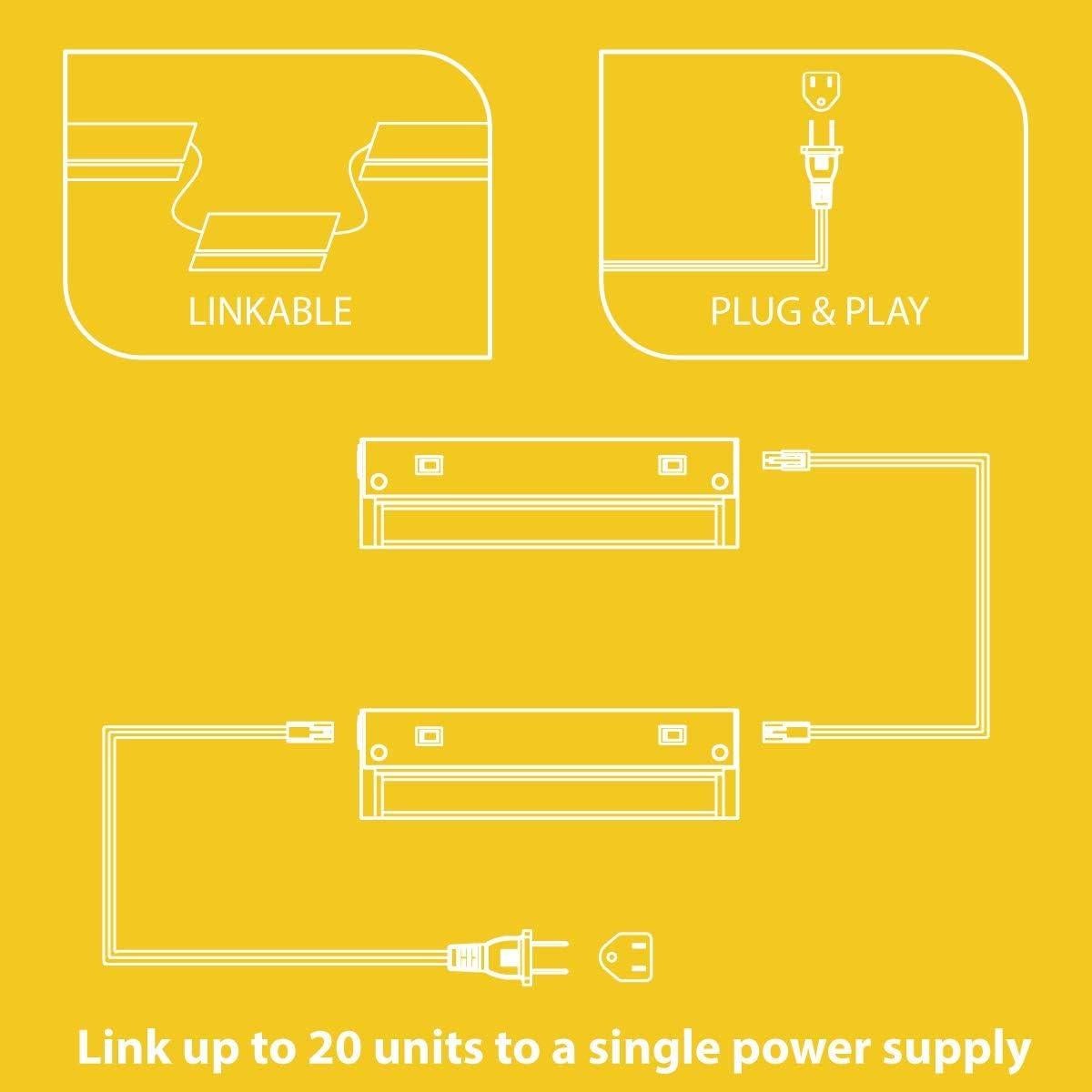 Iluminación LED 40.64 cm GETINLIGHT con giro, 10W, 600 lúmenes