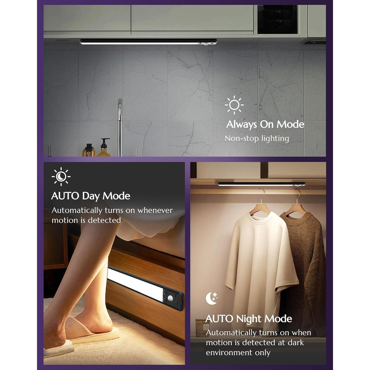 Iluminación Bajo Gabinete Inalámbrica AMETHEUS 36.83cm 2PCS LED