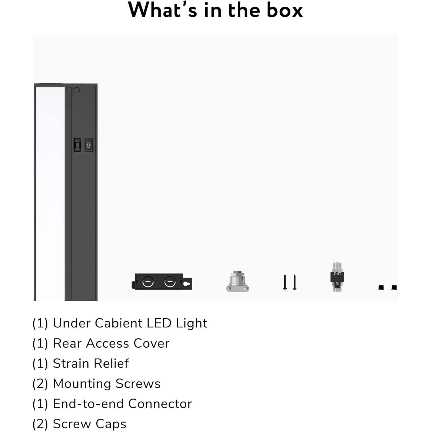 Luz Bajo Gabinete LED Regulable LAGOM 76.2 cm Negro 2700K-5000K