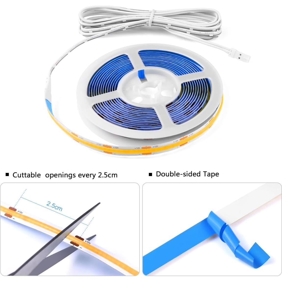 Kit de Iluminación LED Bajo Gabinete CHNMALITAI 6PCS 12V 3000K