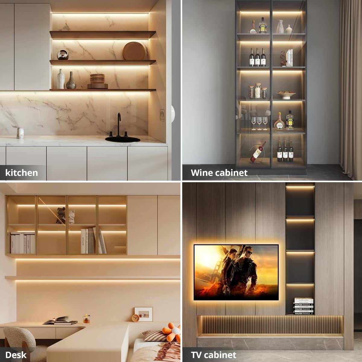 Kit de Iluminación LED Bajo Gabinete CHNMALITAI 6PCS 12V 3000K