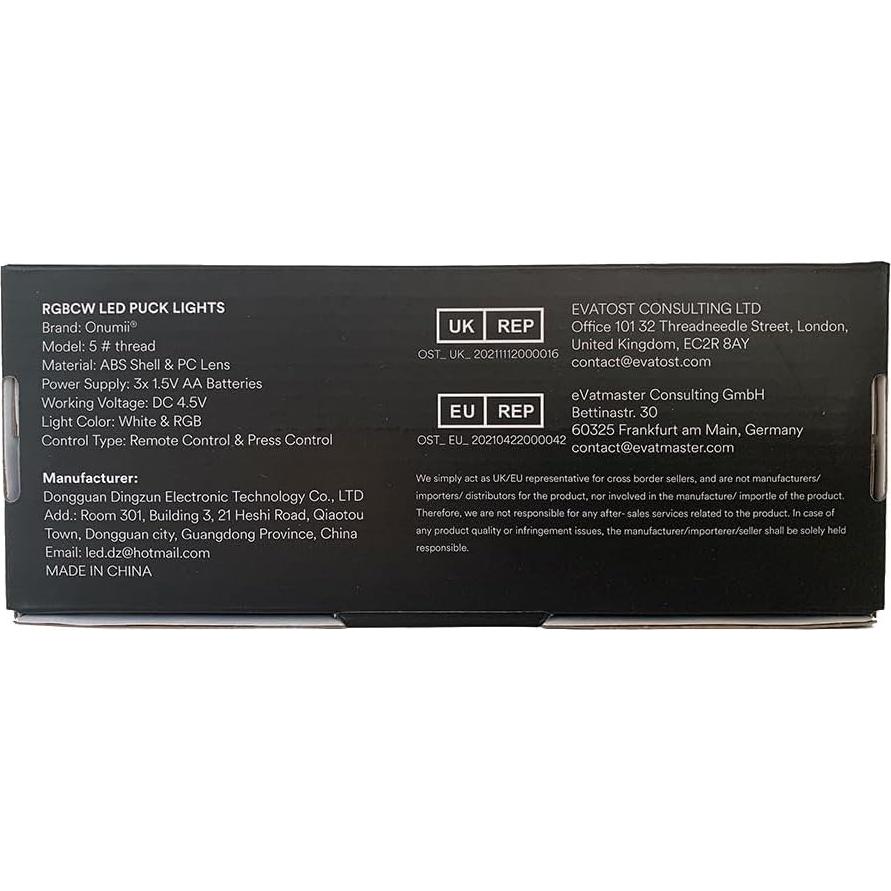 Luces LED Disco Inalámbricas Adhesivas 6 Pzas Control Remoto