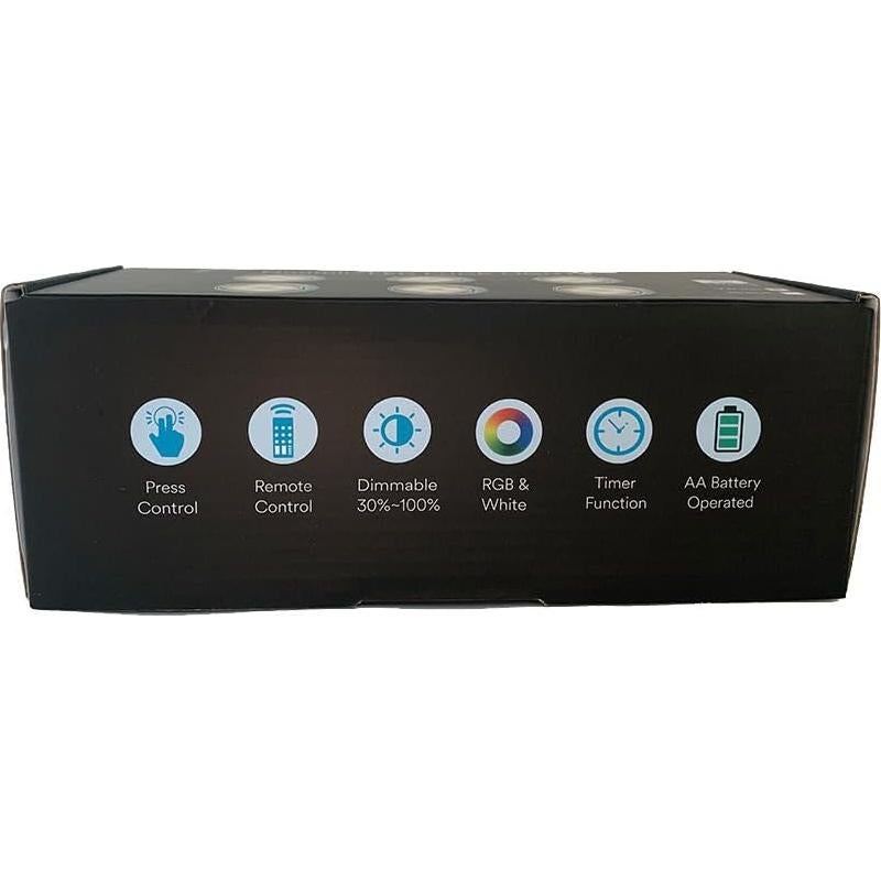 Luces LED Disco Inalámbricas Adhesivas 6 Pzas Control Remoto