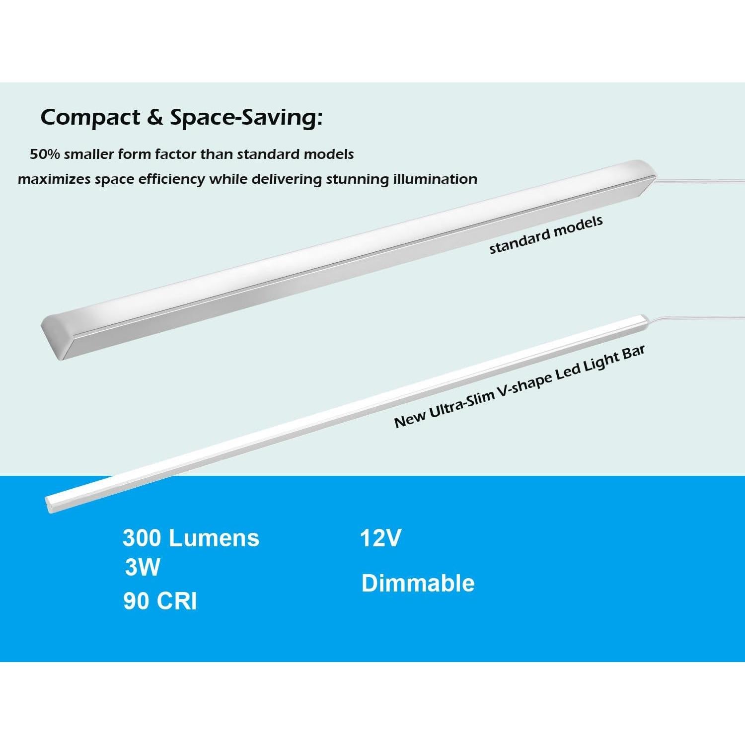 Kit de Iluminación Bajo Gabinete Cefrank 4 Piezas 30.48cm LED 1200lm 12W