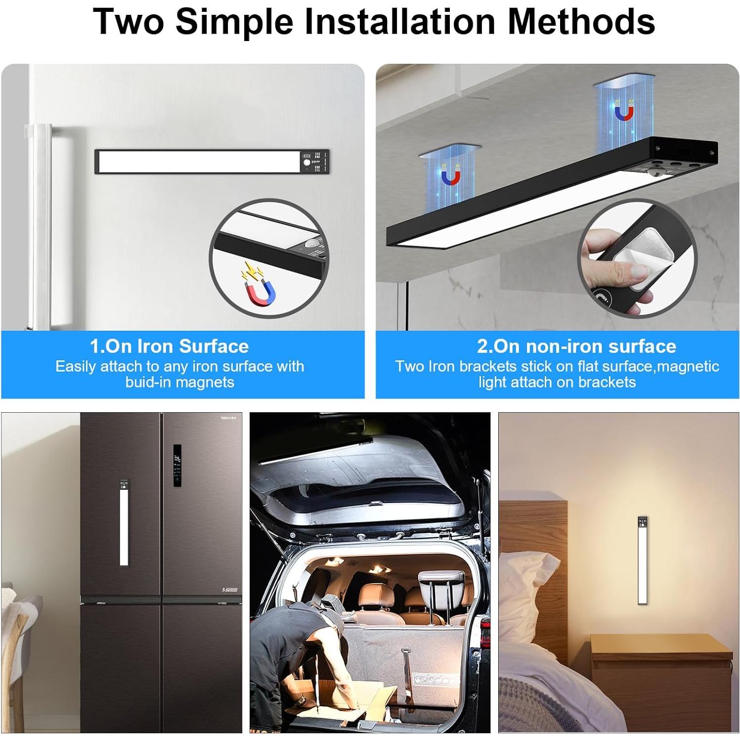 YELKO Luz Bajo Gabinete 30cm con Sensor de Movimiento Recargable