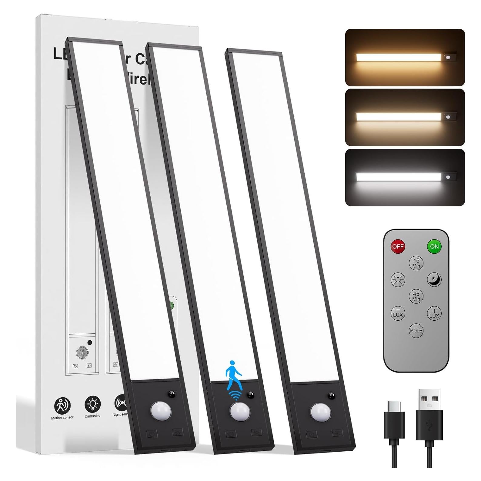 Luces Bajo Gabinete Inalámbricas Tnight 12" 3pk LED Sensor Movimiento