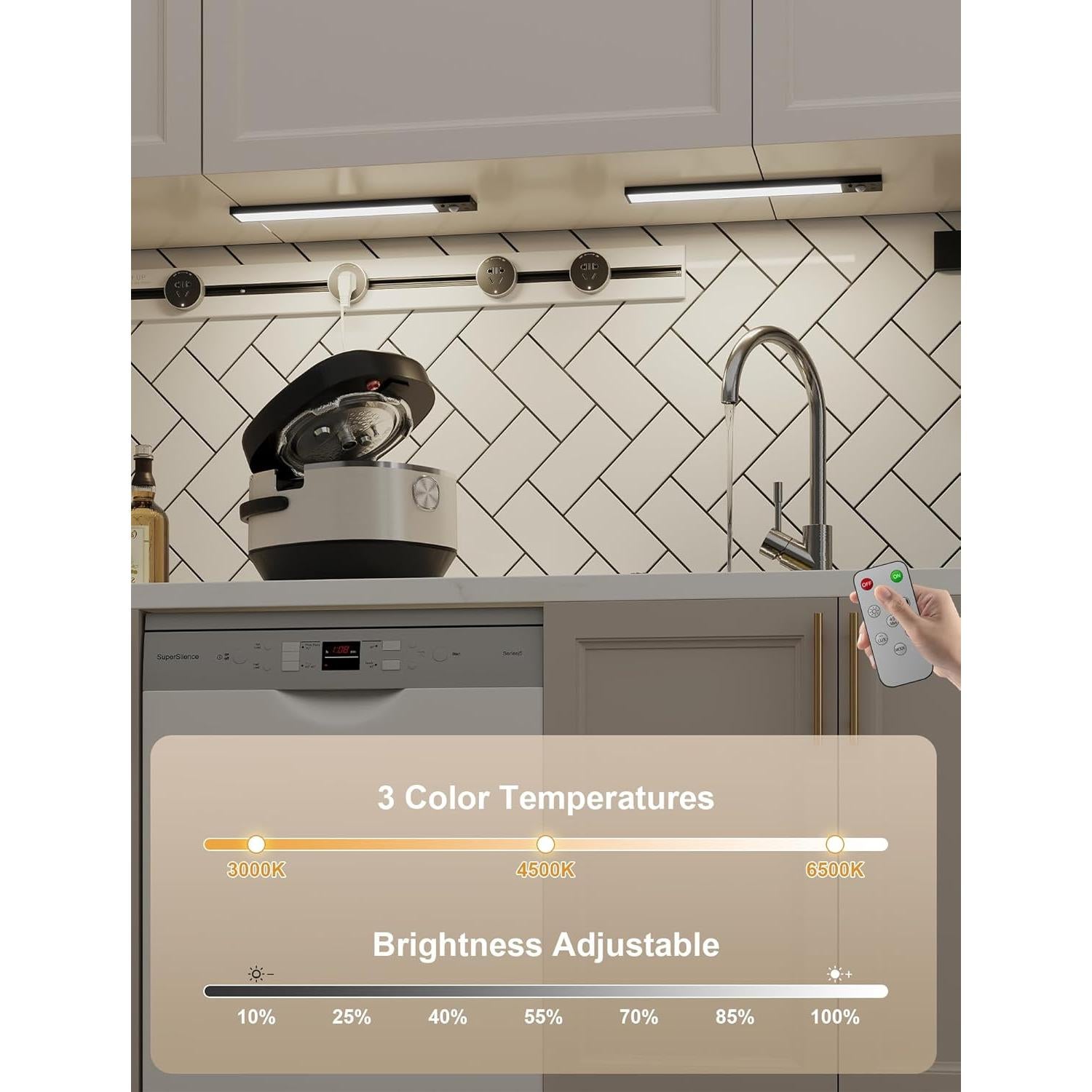 Luces Bajo Gabinete Inalámbricas Tnight 12" 3pk LED Sensor Movimiento