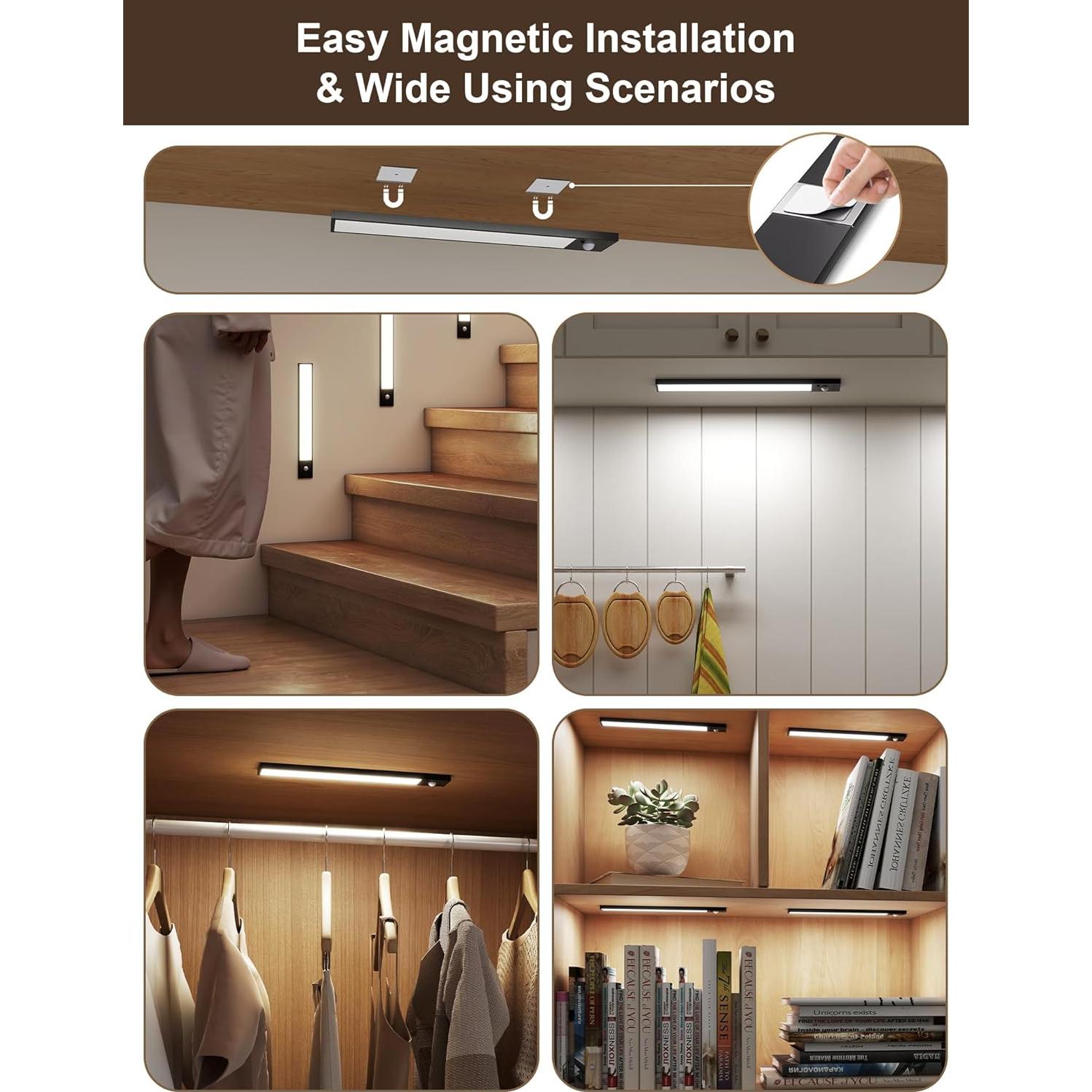 Luces Bajo Gabinete Inalámbricas Tnight 12" 3pk LED Sensor Movimiento