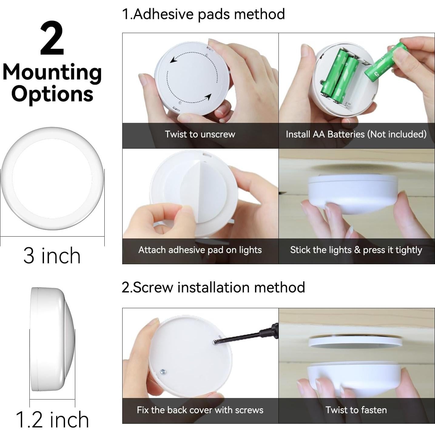 Luces LED Puck Inalámbricas BESTDLCLITE 6 Piezas 13 Colores