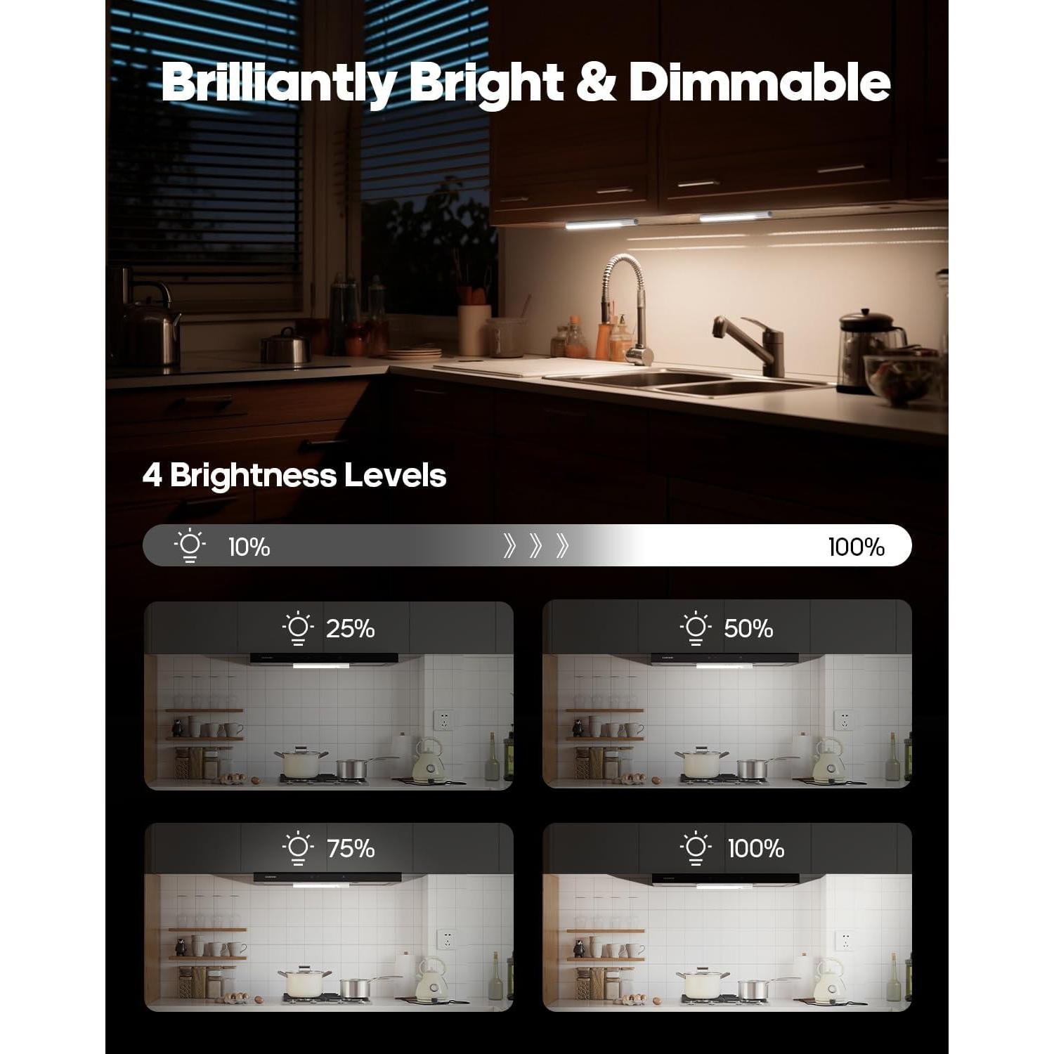 Sensor de Movimiento Luz Interior Goodea 6 Pzas Batería Recargable