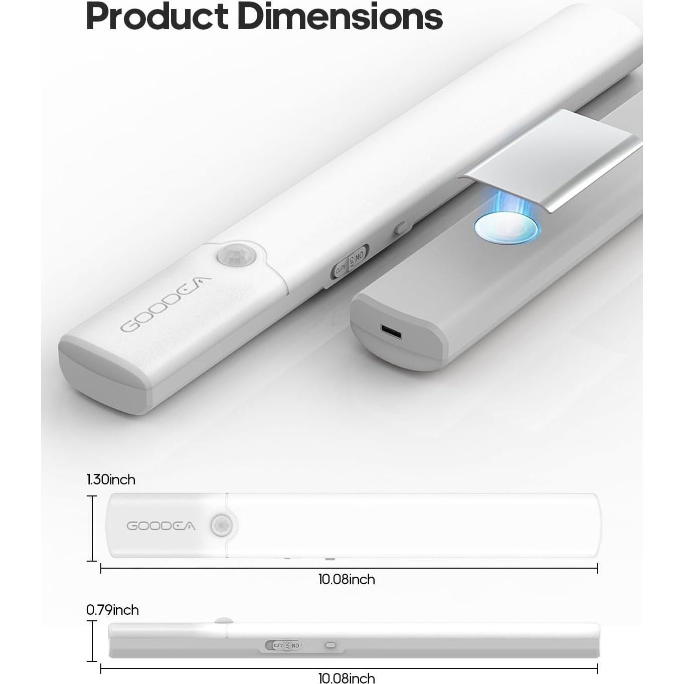 Sensor de Movimiento Luz Interior Goodea 6 Pzas Batería Recargable