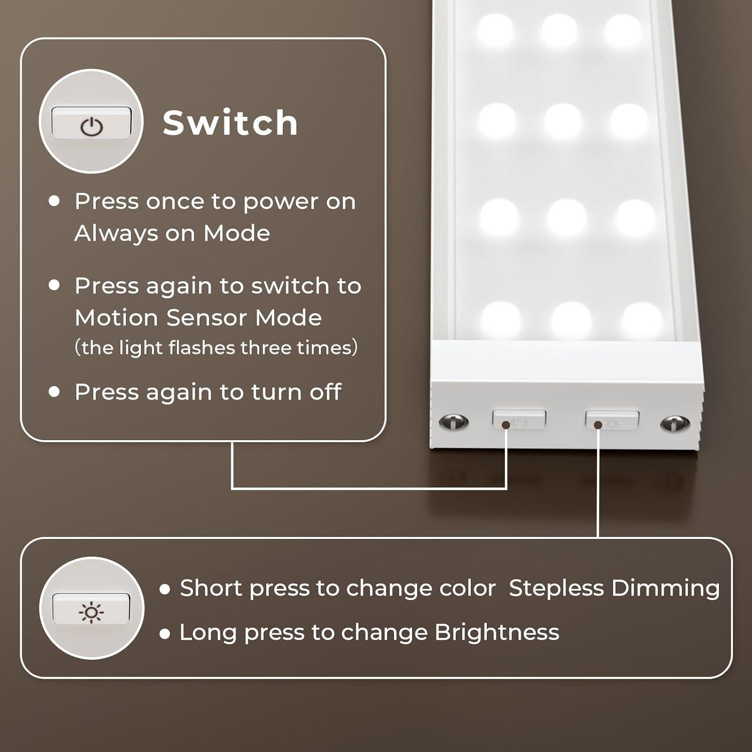 Luces LED Bajo Gabinete Henan Liangxi, 6 Pzs, Sensor Movimiento