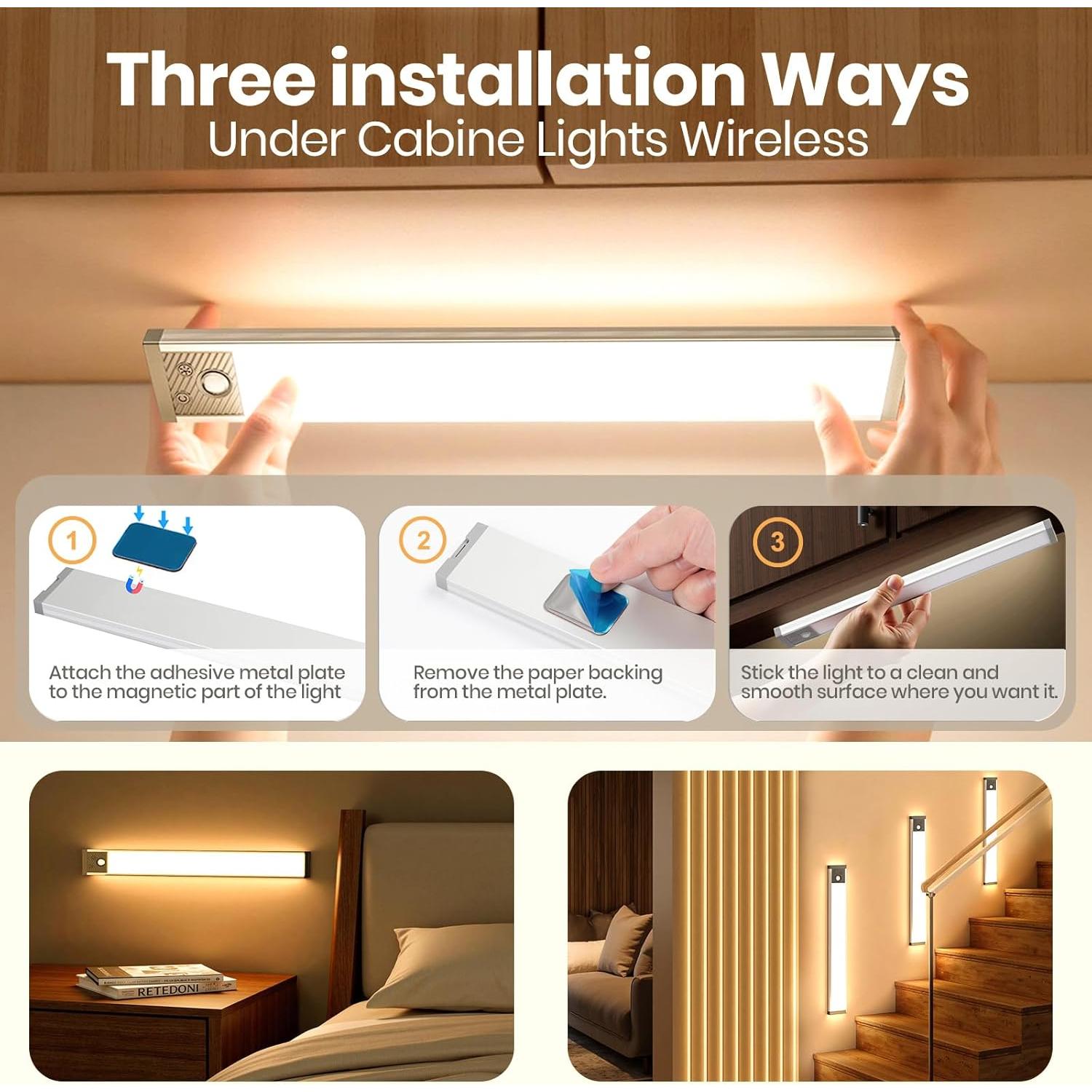 Iluminación Bajo Gabinete Latamil 34.3cm 118LED Recargable