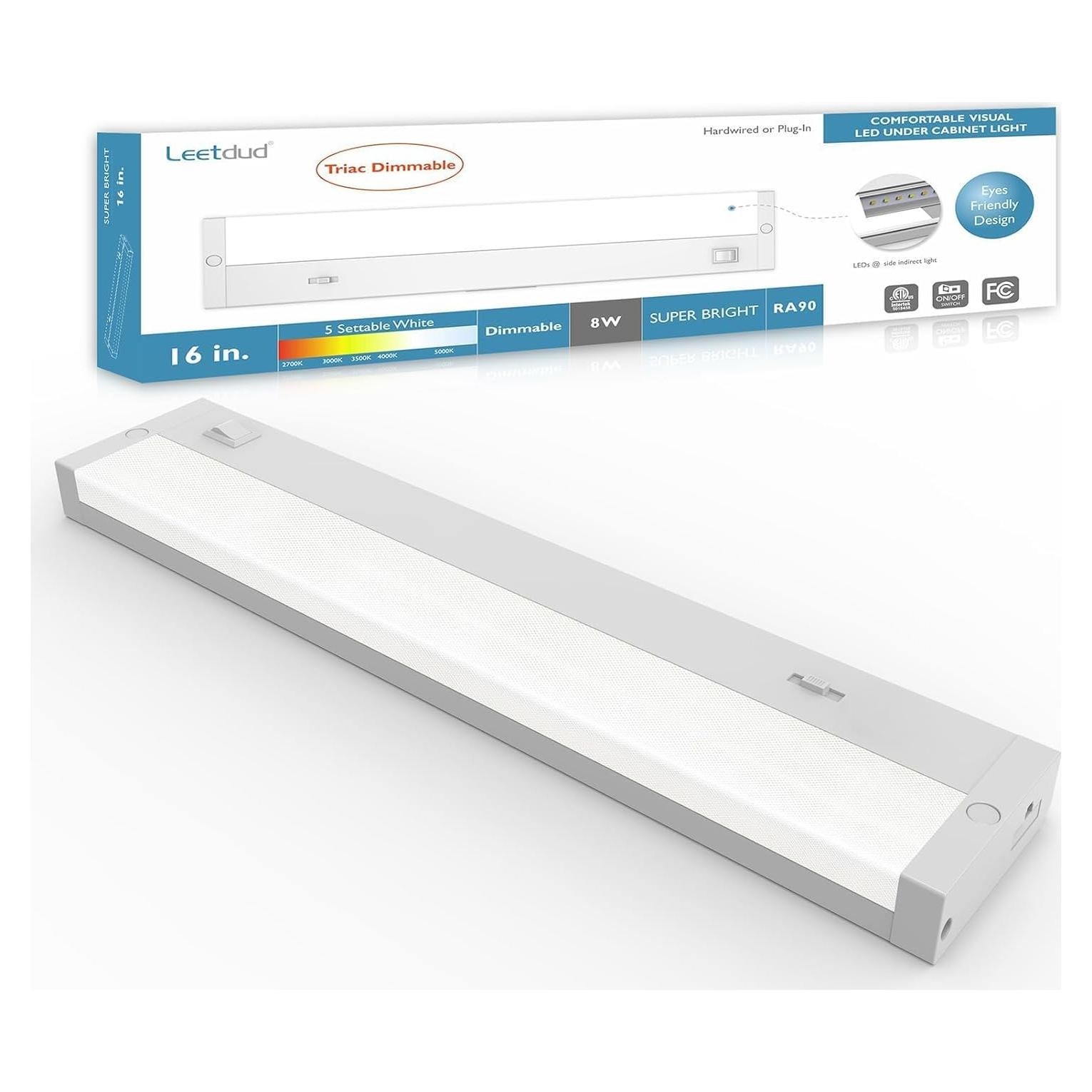 Iluminación LED Bajo Gabinete Leetdud 16" Regulable 5 Colores