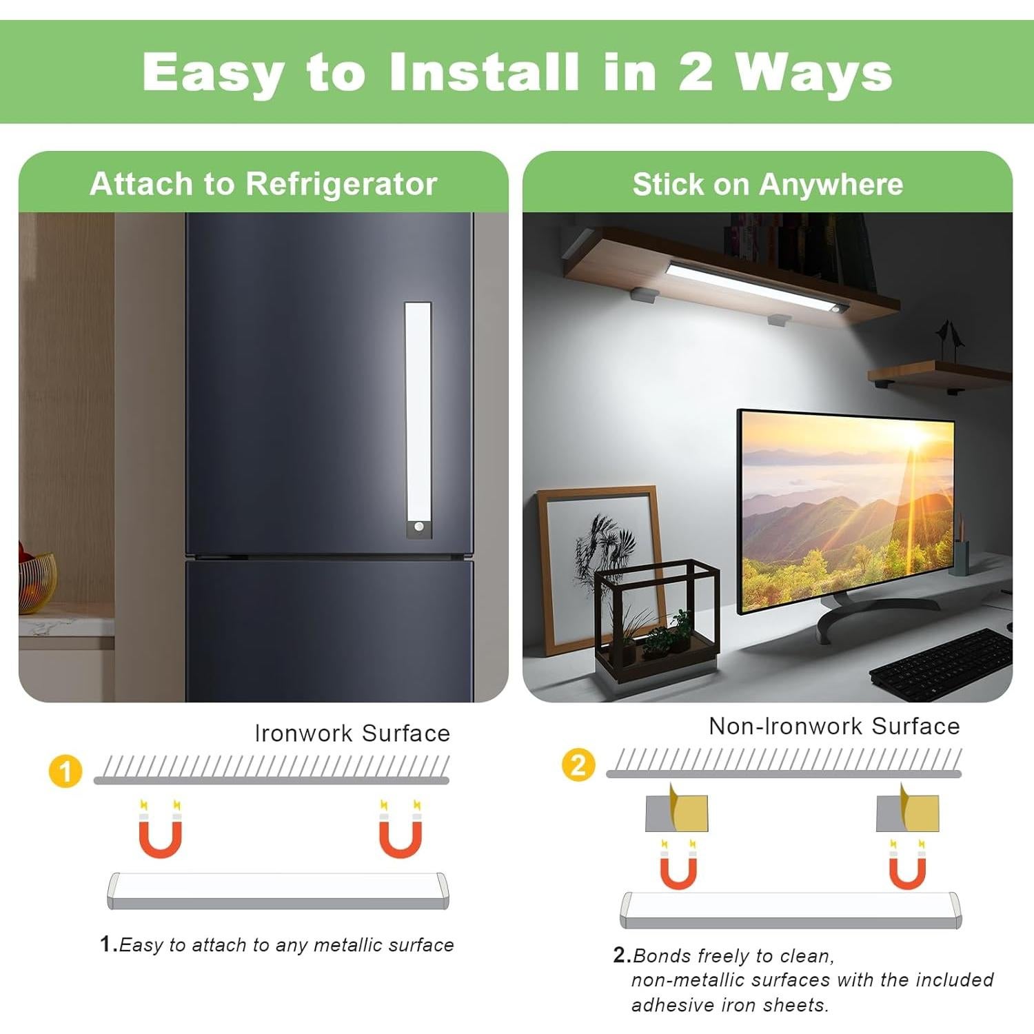 Luces LED Bajo Gabinete WOLDFY con Sensor de Movimiento 2 Pzs