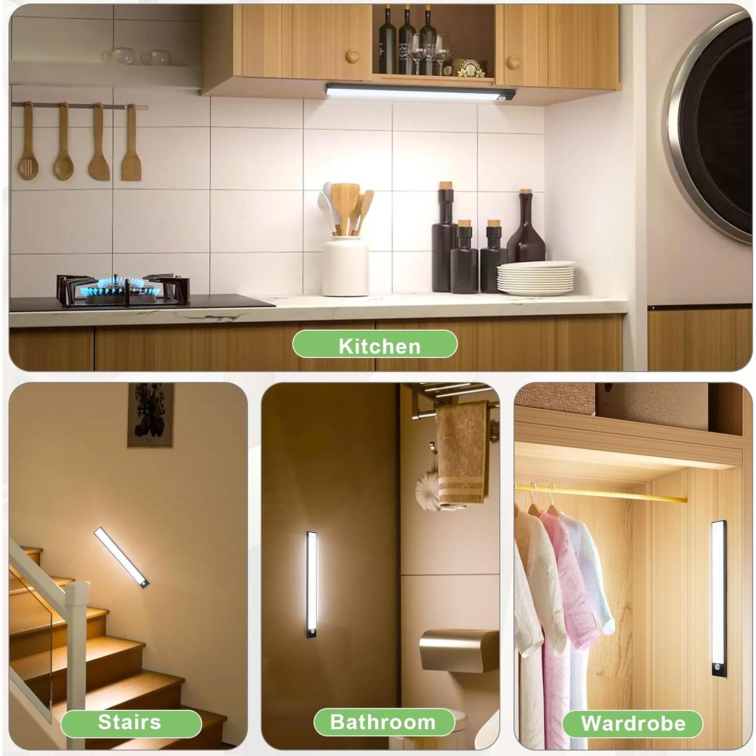 Luces LED Bajo Gabinete WOLDFY con Sensor de Movimiento 2 Pzs