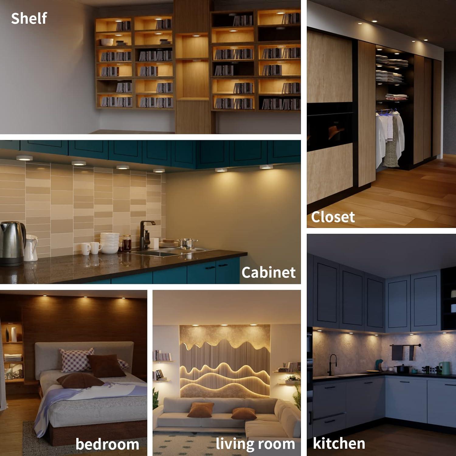 Kit de 6 Luces LED Puck L5L3D 18W 3000K Regulables