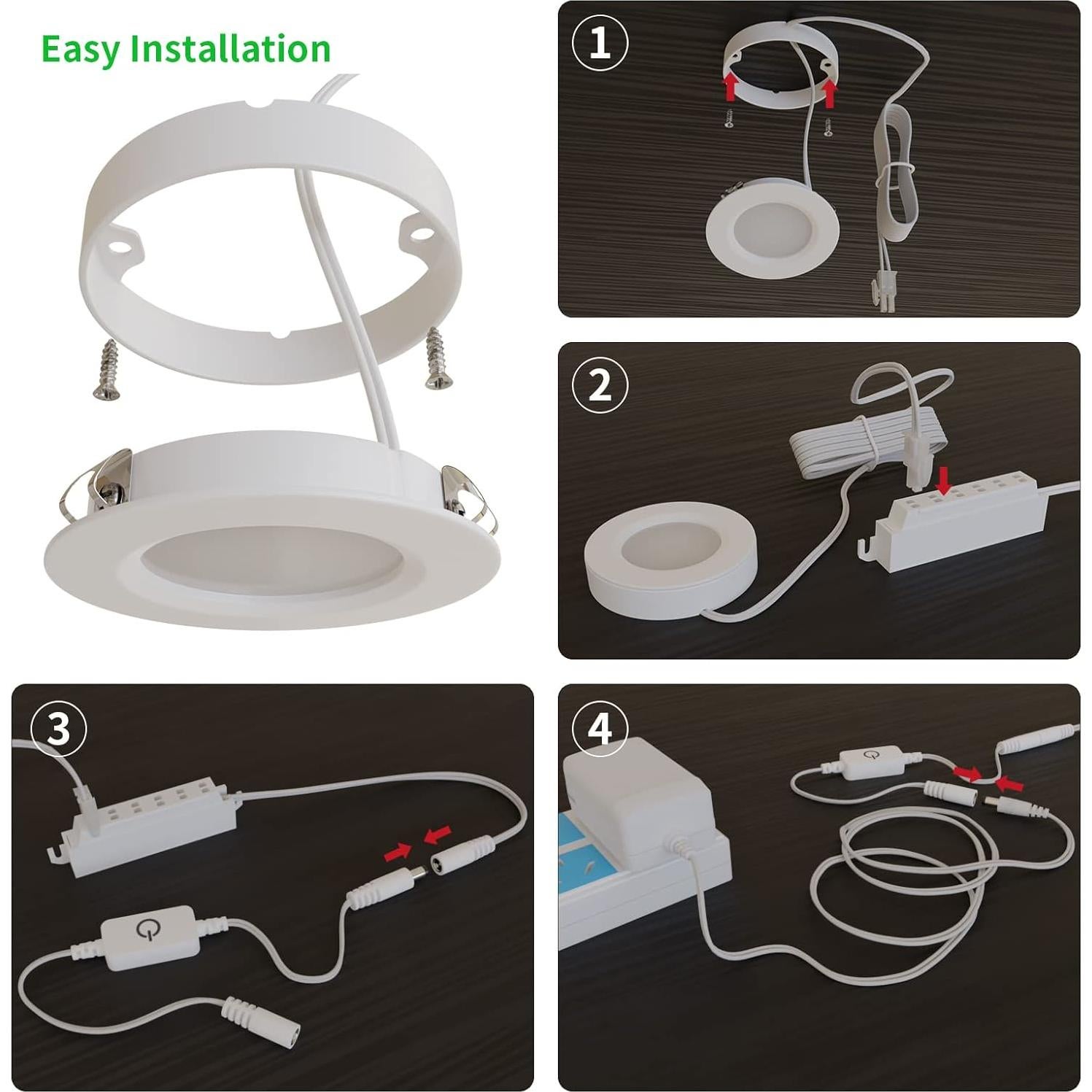 Kit de 6 Luces LED Puck L5L3D 18W 3000K Regulables