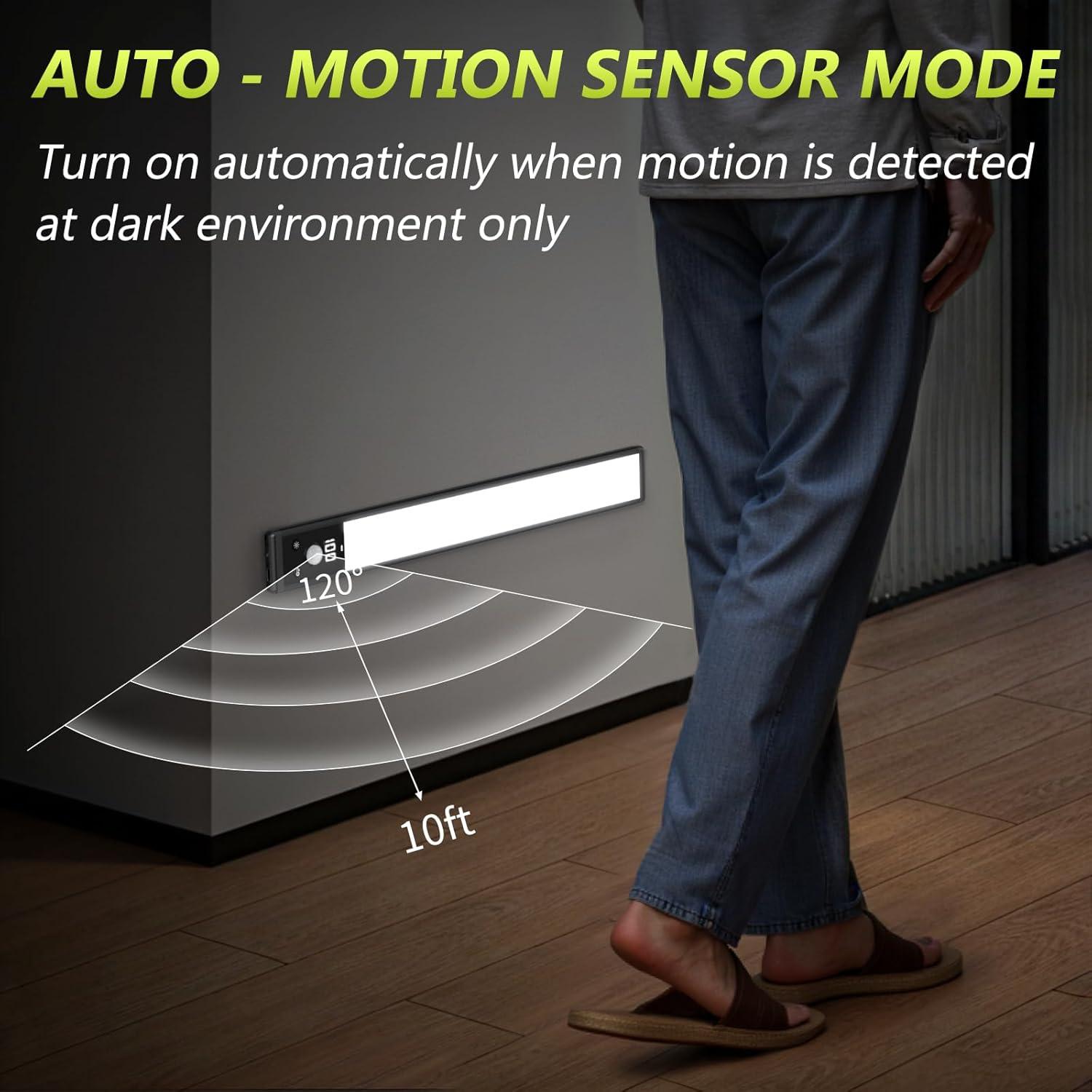 Luces Bajo Gabinete Mpotmiy 52 LED Recargables con Sensor 2-Pack