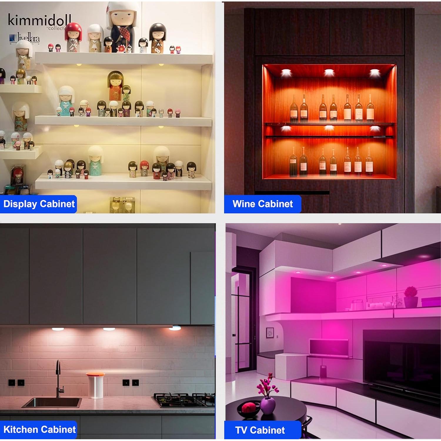 Kit de 6 Luces LED RGB YSRSAI con Control Remoto y App