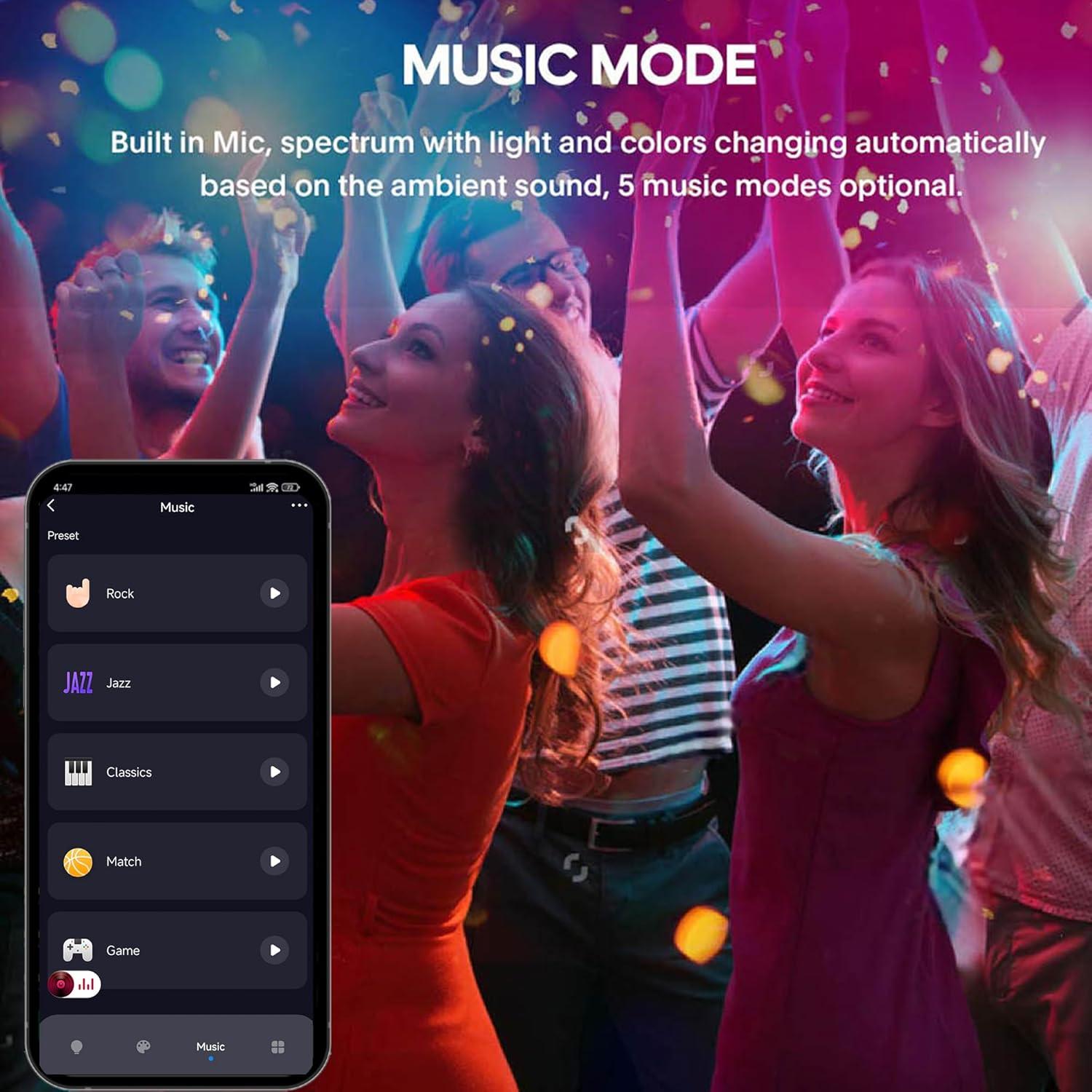 Kit de 6 Luces LED RGB YSRSAI con Control Remoto y App