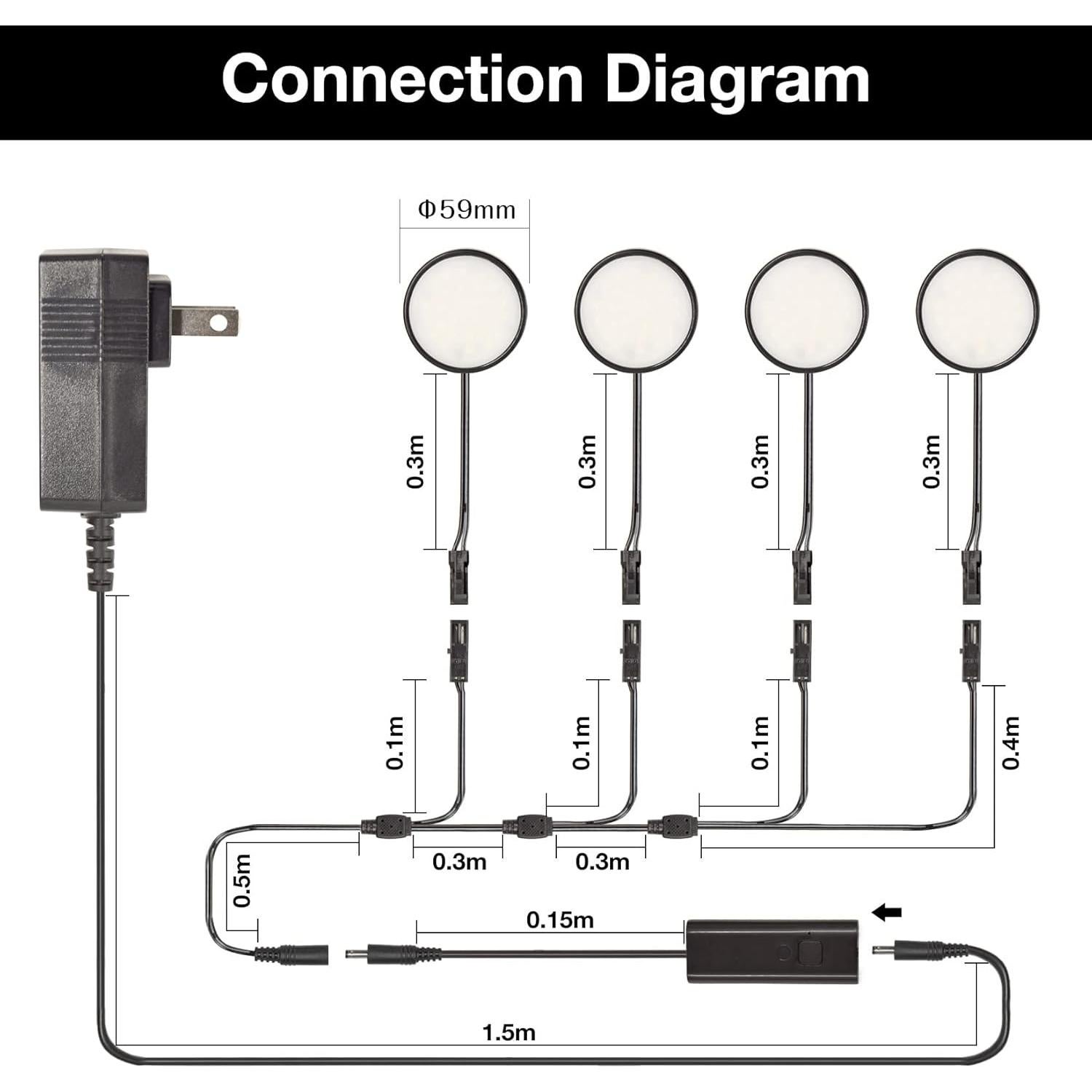 Luces LED Bajo Gabinete WOBANE 9W 700Lúmenes Control Remoto