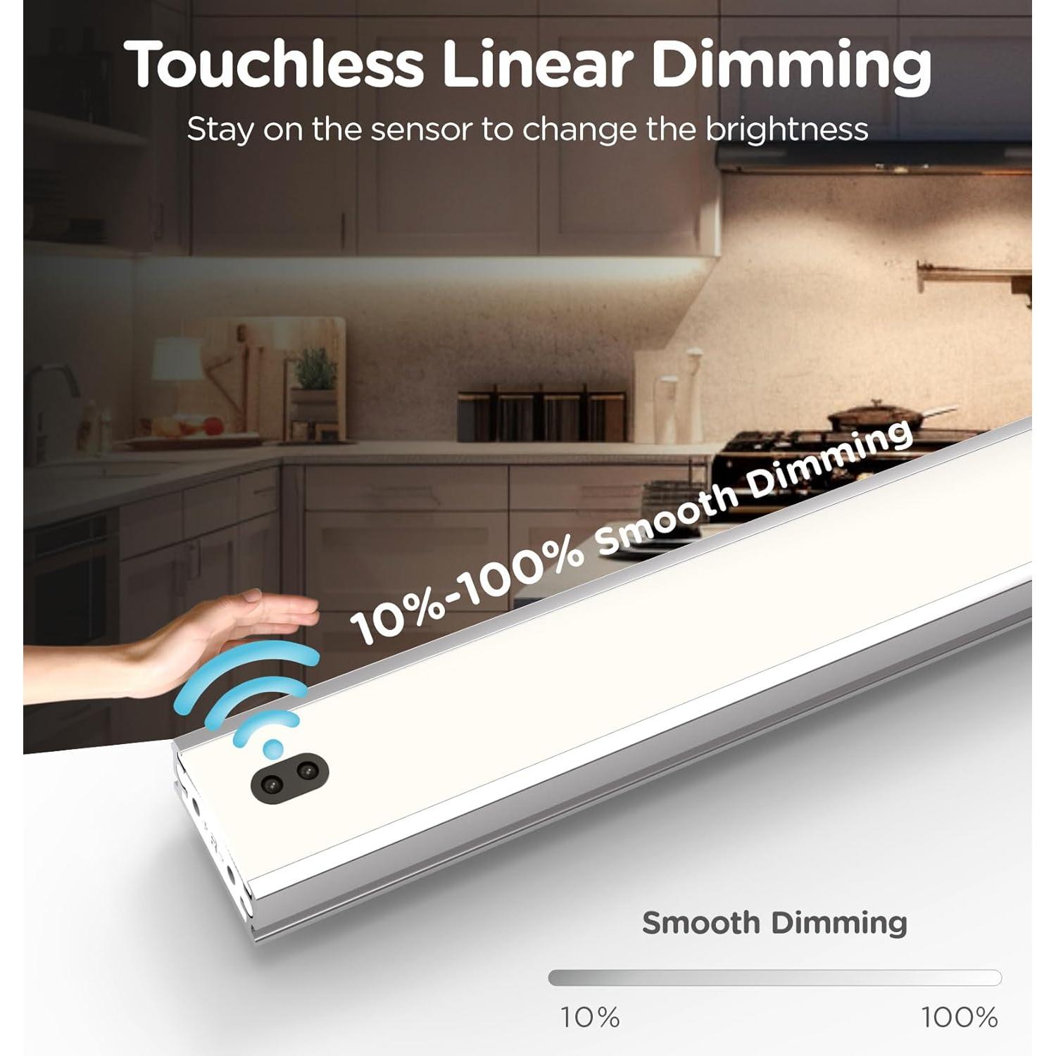 Iluminación LED bajo gabinete Leetdud 10" con sensor mano 4000K