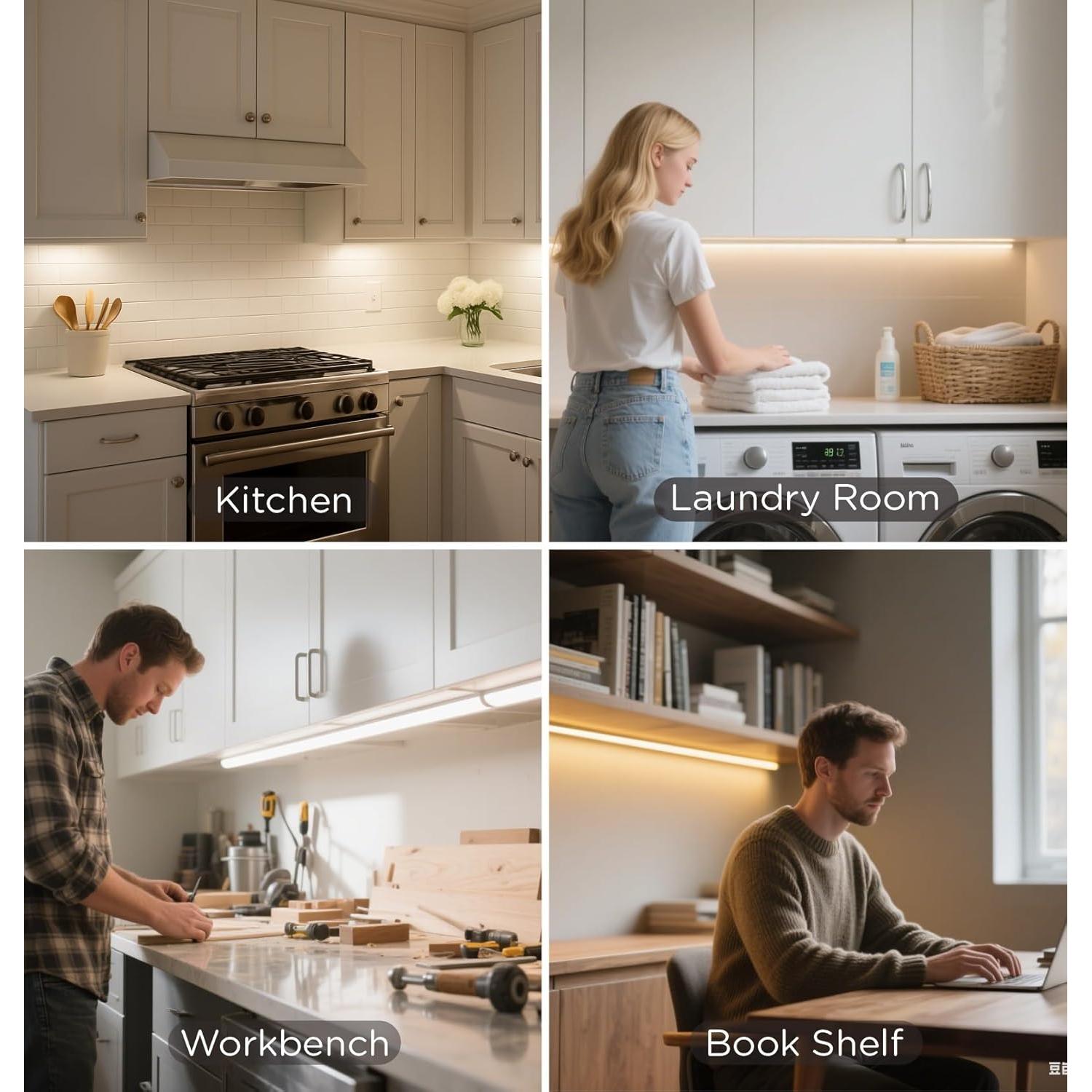 Iluminación LED bajo gabinete Leetdud 10" con sensor mano 4000K