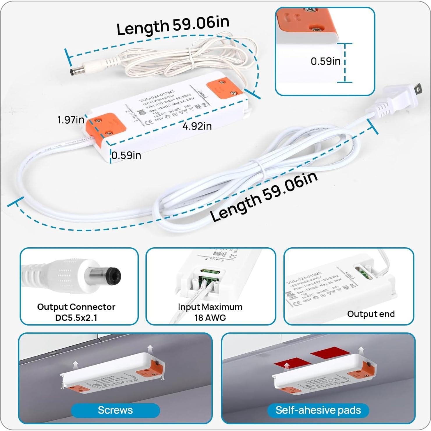 Kit de Luces Bajo Gabinete Litever 21W Luz Diurna 5000K