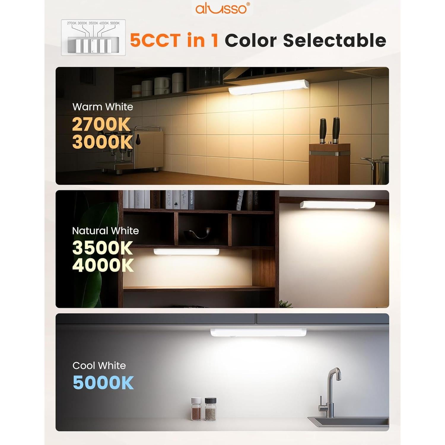 Iluminación LED Bajo Gabinete ALUSSO 30.48cm Regulable 6W