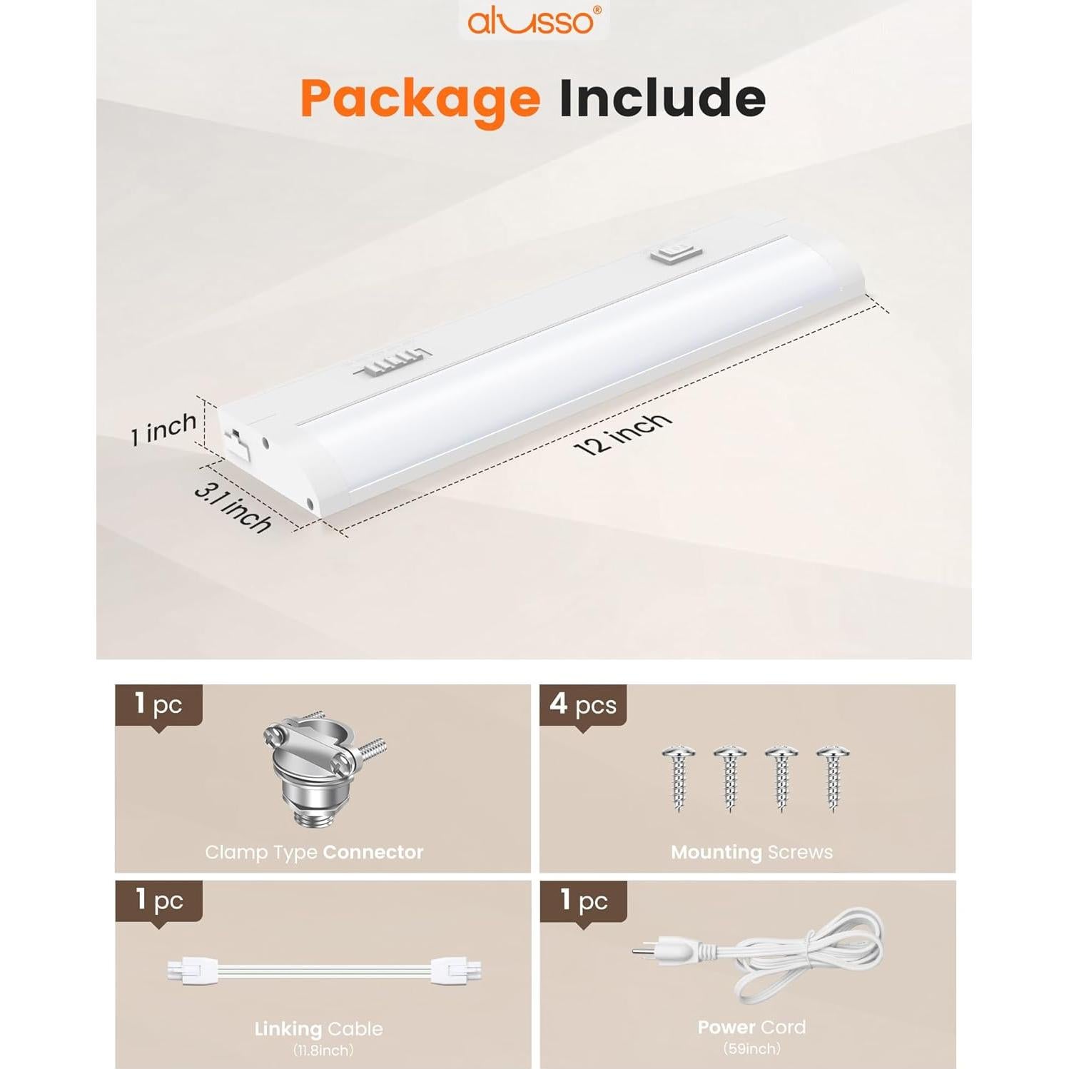 Iluminación LED Bajo Gabinete ALUSSO 30.48cm Regulable 6W