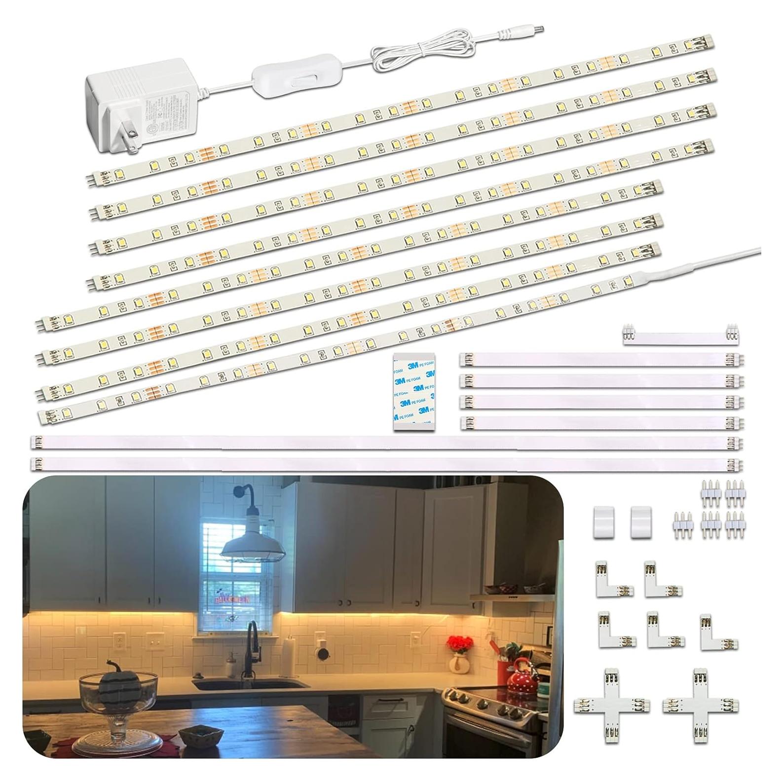 Kit de Iluminación Bajo Gabinete WOBANE 8 Piezas LED 1200lm 2700K